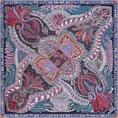 A variation of the Hermès scarf `Le Jardin de la Maharani` first edited in 2017 by `Annie Faivre`