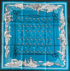 A variation of the Hermès scarf `Les Canyons étoilés bandana` first edited in 2015 by `Pierre Marie`