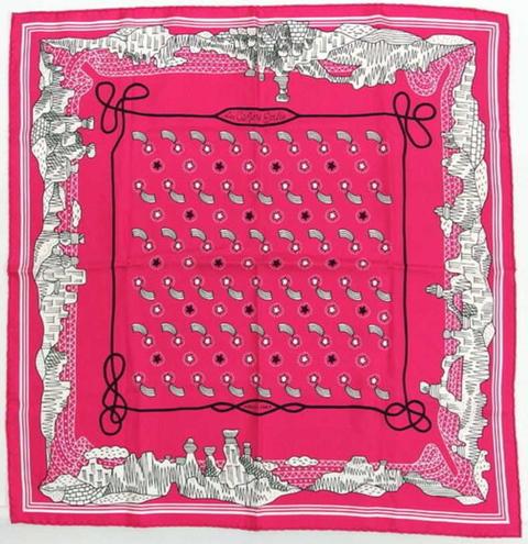 A variation of the Hermès scarf `Les Canyons étoilés bandana` first edited in 2015 by `Pierre Marie`