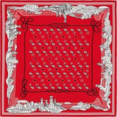 A variation of the Hermès scarf `Les Canyons étoilés bandana` first edited in 2015 by `Pierre Marie`