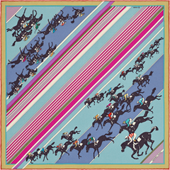 A variation of the Hermès scarf `Les Courses` first edited in 2015 by `Benoist-Ginorière Yves `