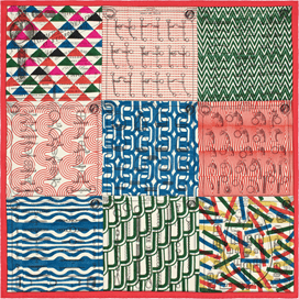 A variation of the Hermès scarf `Manufacture de Boucleries` first edited in 2015 by `Pagni Gianpaolo `