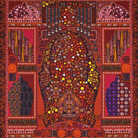 A variation of the Hermès scarf `Tapis Persans` first edited in 2015 by `Pierre Marie`