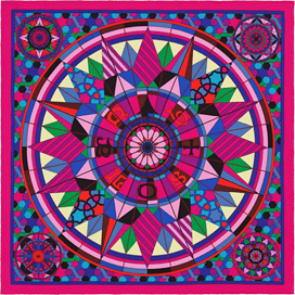 A variation of the Hermès scarf `Rose de Compas` first edited in 2015 by `Natsuno Hidaka`