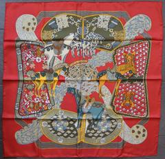 A variation of the Hermès scarf `Art des steppes` first edited in 1991 by `Annie Faivre`