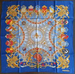 A variation of the Hermès scarf `Ich Dien` first edited in 1981 by `Vladimir Rybaltchenko`