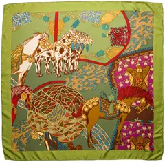 A variation of the Hermès scarf `Art des steppes II` first edited in 2001 by `Annie Faivre`