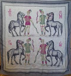 Hermès Les Auriges scarf in white by Hugo Grygkar, 1954
