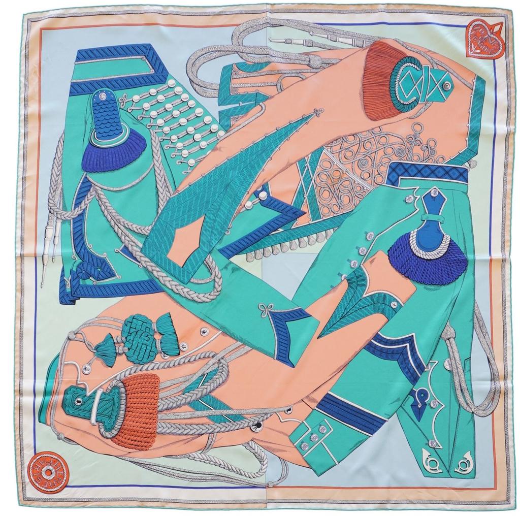 Zouaves et Dragons pink - Hermès Scarf Details | Scarf Sage