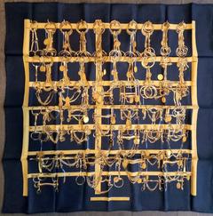 A variation of the Hermès scarf `Mors et filets Grand National` first edited in 1997 by `Marie-Françoise Héron`