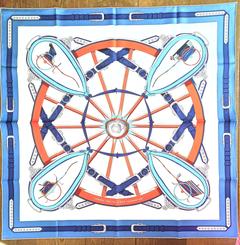 A variation of the Hermès scarf `En Roue Libre King's Foundation` first edited in 2025 by `Vladimir Rybaltchenko`