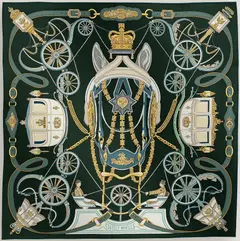 A variation of the Hermès scarf `Stately Wheels` first edited in  by `Stuart Patience`