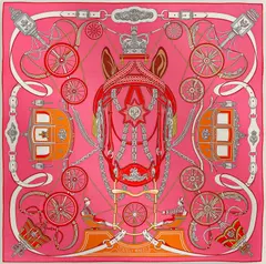 A variation of the Hermès scarf `Stately Wheels` first edited in  by `Stuart Patience`