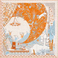 A variation of the Hermès scarf `Le Premier Chant` first edited in 2022 by `Edouard Baribeaud`, `Sophia Andreotti`