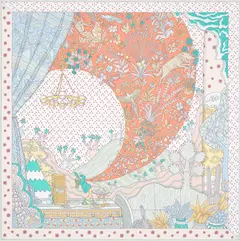 A variation of the Hermès scarf `Le Premier Chant` first edited in 2022 by `Edouard Baribeaud`, `Sophia Andreotti`
