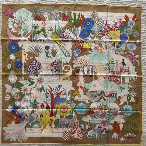 A variation of the Hermès scarf `Precious Paradise` first edited in  by `Katie Scott`