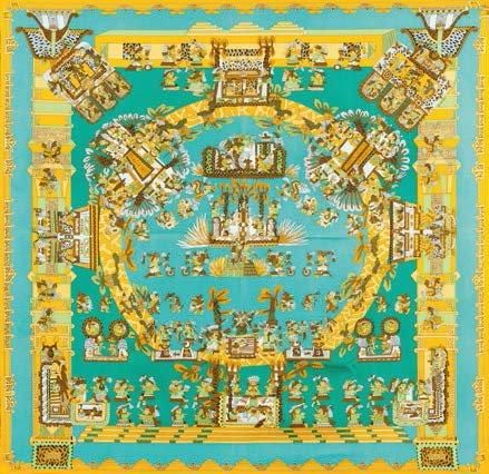 A variation of the Hermès scarf `Astres et soleils` first edited in 1994 by `Annie Faivre`
