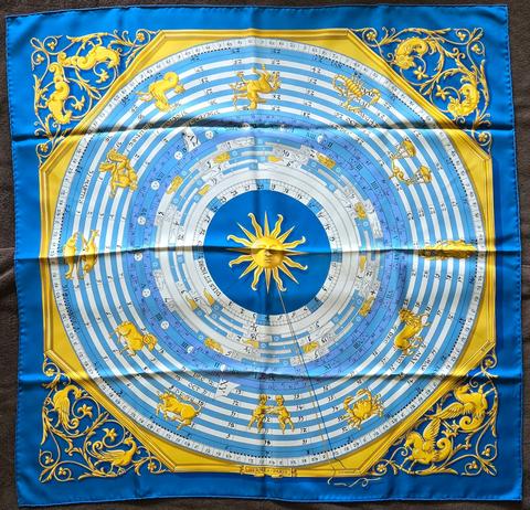 A variation of the Hermès scarf `Astrologie` first edited in 1963 by `Françoise Façonnet`
