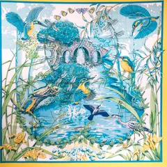 A variation of the Hermès scarf `Au bord de l'eau` first edited in 2005 by `Laurence Bourthoumieux`