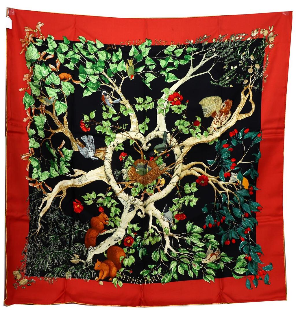 n*様 HERMES エルメス スカーフ AU COEUR DES BOIS 森 247-au-coeur-des-bois-495-
