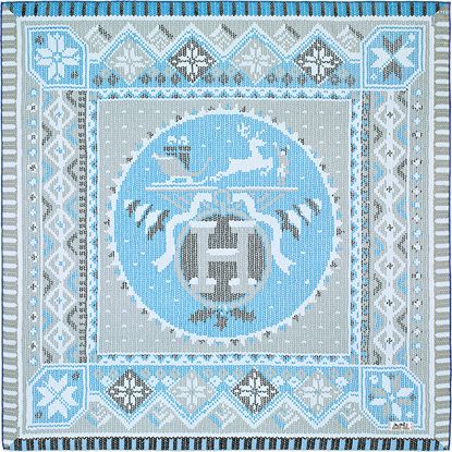 A variation of the Hermès scarf `Au coin du feu` first edited in 2016 by `Dimitri Rybaltchenko`