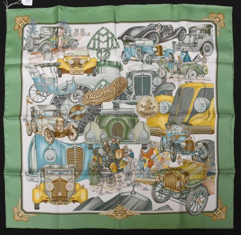 A variation of the Hermès scarf `Automobile` first edited in 1996 by `Joachim Metz`