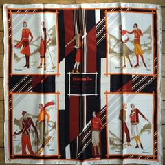 A variation of the Hermès scarf `Aux sports d'hiver ` first edited in 2013 by `Archives Hermès`