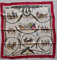 A variation of the Hermès scarf `Avenue des acacias` first edited in 1964 by `Philippe Ledoux`