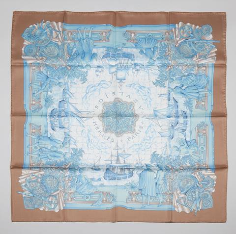A variation of the Hermès scarf `Azulejos` first edited in 1992 by `Catherine Baschet`