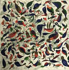 A variation of the Hermès scarf `Bal des oiseaux ` first edited in 2014 by `Fisher Jeff`