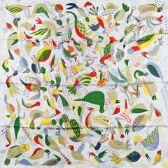 A variation of the Hermès scarf `Bal des oiseaux ` first edited in 2014 by `Fisher Jeff`