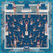 A variation of the Hermès scarf `Ballet aquatique` first edited in 2014 by `Pierre Marie`