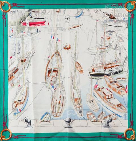 A variation of the Hermès scarf `Belle ile-le port ` first edited in 1960 by `Philippe Dauchez`