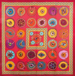 A variation of the Hermès scarf `Belles du mexique ` first edited in 2007 by `Virginie Jamin`