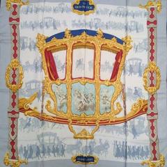 A variation of the Hermès scarf `La berline d'or ` first edited in 1980 by `Christiane Vauzelles`