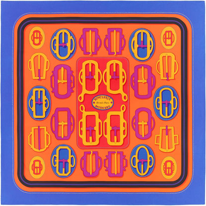 A variation of the Hermès scarf `Bouclerie moderne` first edited in 2017 by `Françoise De La Perriere`