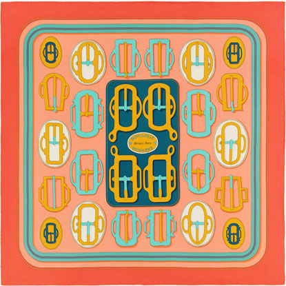 A variation of the Hermès scarf `Bouclerie moderne` first edited in 2017 by `Françoise De La Perriere`