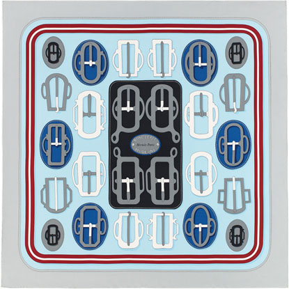 A variation of the Hermès scarf `Bouclerie moderne` first edited in 2017 by `Françoise De La Perriere`