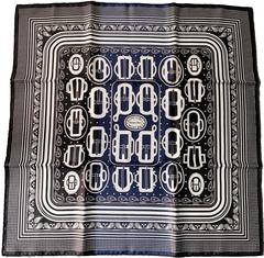 A variation of the Hermès scarf `Bouclerie moderne bandana` first edited in 2020 by `Françoise De La Perriere`