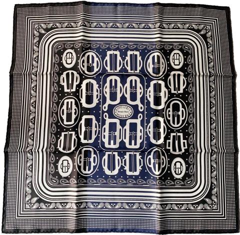 A variation of the Hermès scarf `Bouclerie moderne bandana` first edited in 2020 by `Françoise De La Perriere`