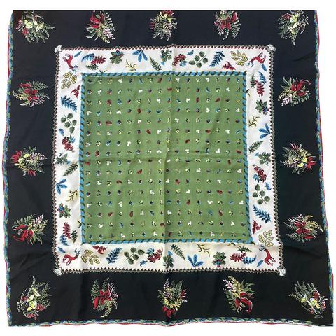 A variation of the Hermès scarf `Bouquets de feuilles` first edited in 1947 by `Dessinateur inconnu`