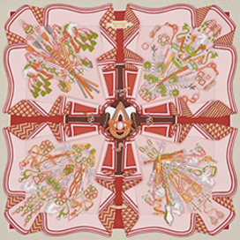 A variation of the Hermès scarf `Bouquets sellier` first edited in 2014 by `Pierre Marie`