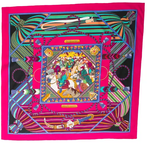 A variation of the Hermès scarf `Bozkachi` first edited in 2000 by `Sophie Koechlin`