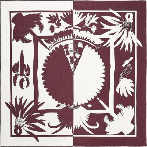 A variation of the Hermès scarf `Brazil tatouage` first edited in 2017 by `Laurence Bourthoumieux`