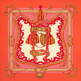 A variation of the Hermès scarf `Bride de cour` first edited in 1970 by `Françoise De La Perriere`