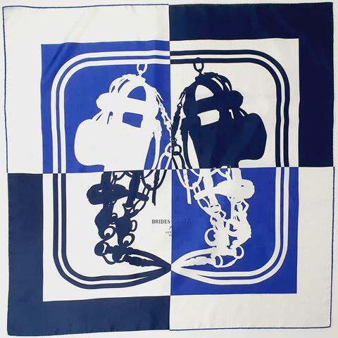 A variation of the Hermès scarf `Brides de gala quadri tatouage` first edited in 2017 by `Hugo Grygkar`