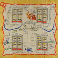 A variation of the Hermès scarf `Cadrans solaires` first edited in 1942 by `Charles Pittner`