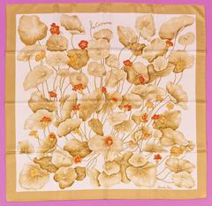 Hermès Les Capucines scarf in beige by Antoine De Jacquelot, 2003