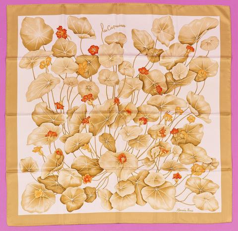 Hermès Les Capucines scarf in beige by Antoine De Jacquelot, 2003
