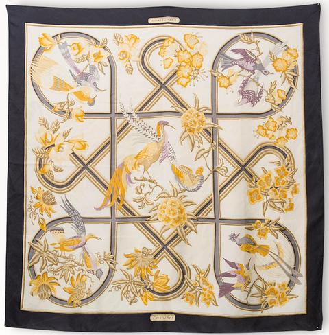 A variation of the Hermès scarf `Caraïbes` first edited in 1974 by `Christiane Vauzelles`